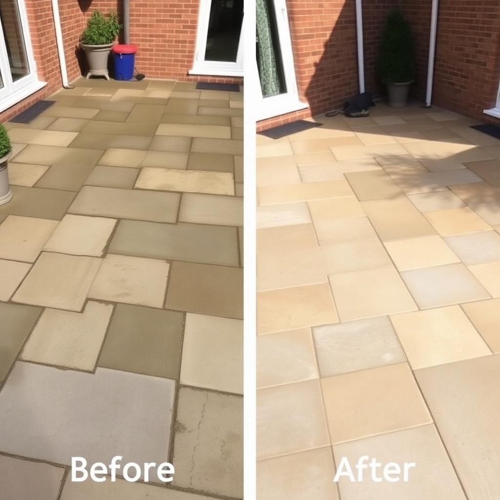 Patio Cleaning — before and after